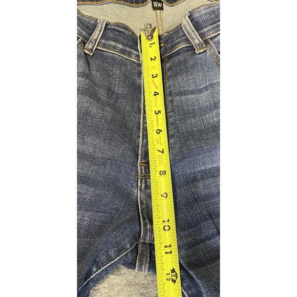 Judy Blue Red Buffalo Plaid Patch Distressed Skinny Jeans Women’s Size 16W - Picture 13 of 14